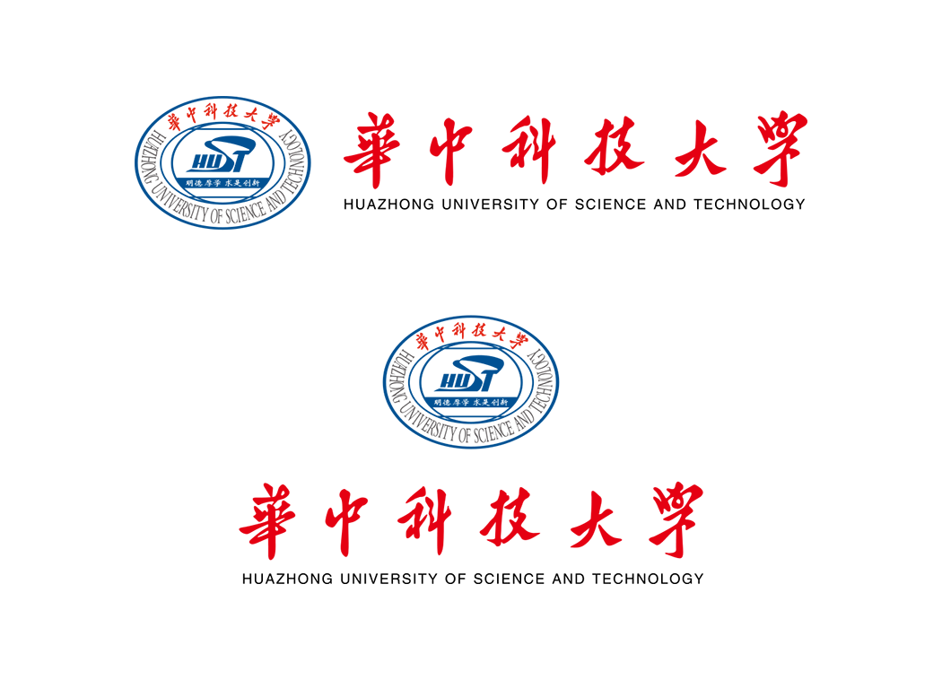 华中科技大学校徽logo免抠PNG(白色版和彩色版)ai,SVG矢量素材