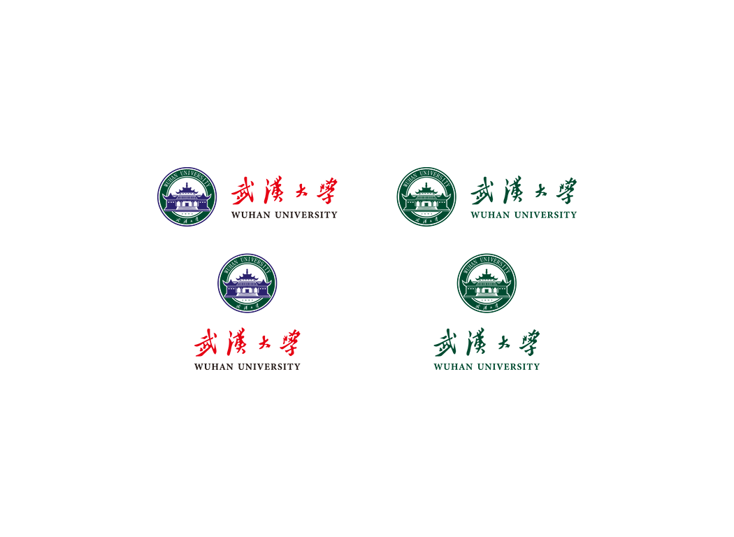 武汉大学校徽logo免抠PNG(白色版和彩色版)ai,SVG矢量素材