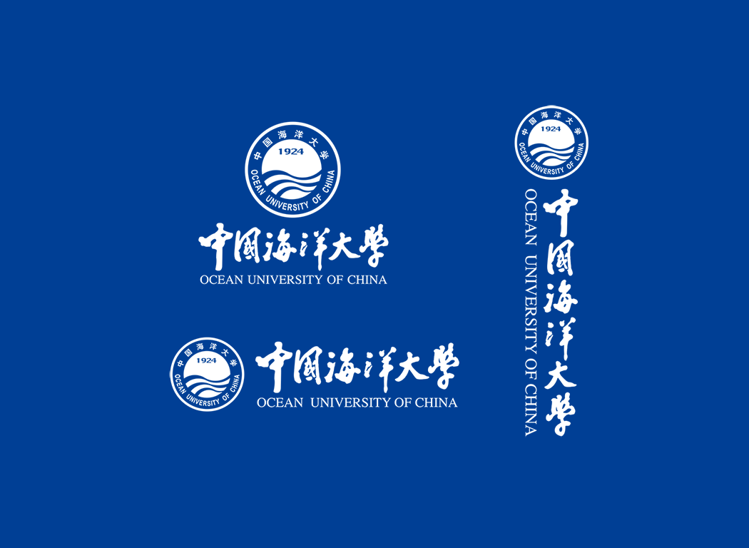 中国海洋大学校徽logo免抠PNG(白色版和彩色版)ai,SVG矢量素材