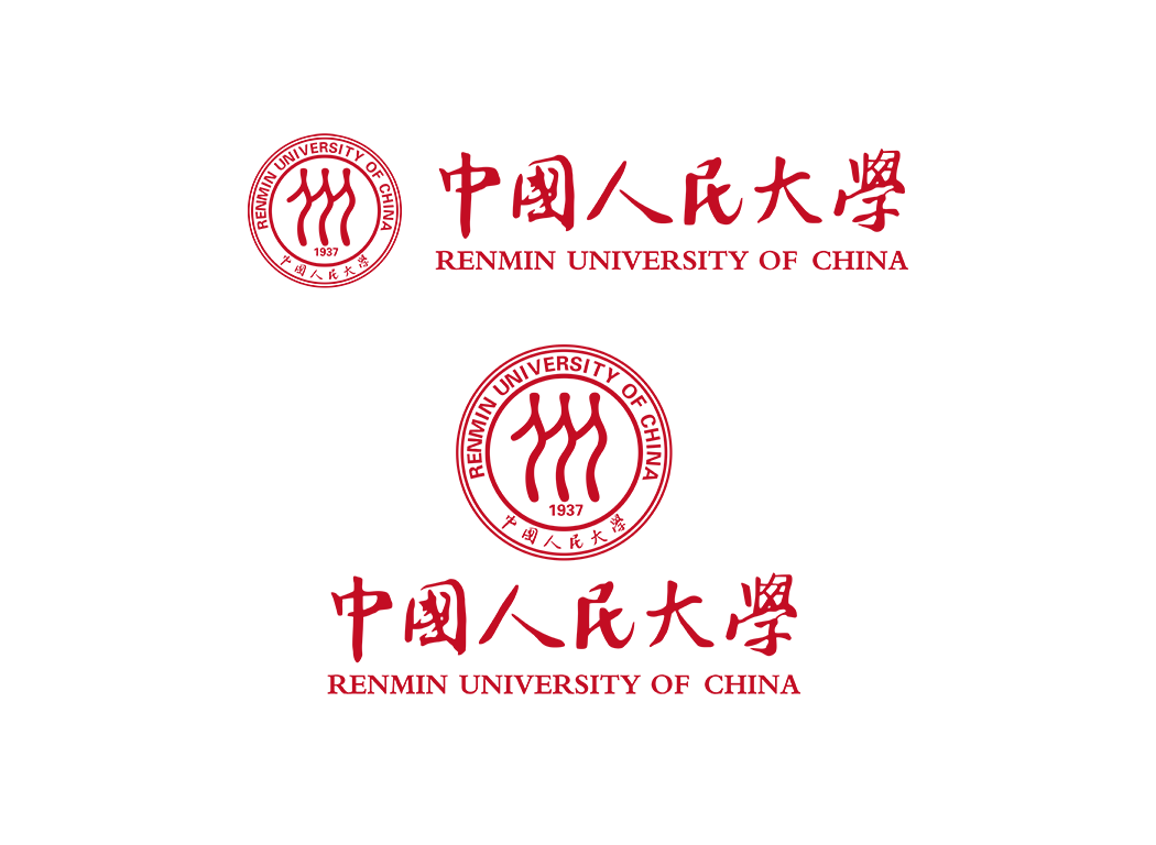 中国人民大学校徽logo免抠PNG(白色版和彩色版)ai,SVG矢量素材