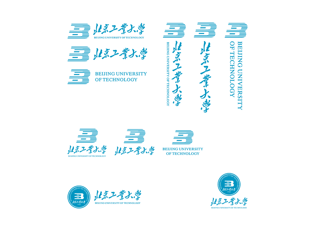 北京工业大学校徽logo免抠PNG(白色版和彩色版)ai,SVG矢量素材