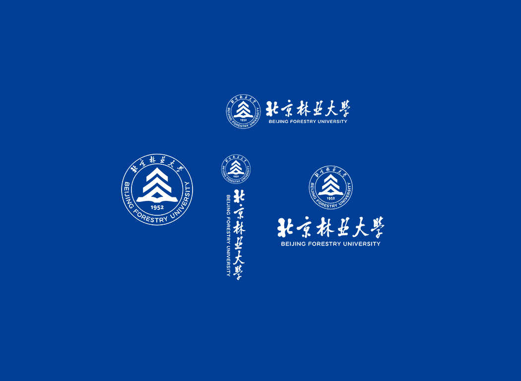 北京林业大学校徽logo免抠PNG(白色版和彩色版)ai,SVG矢量素材