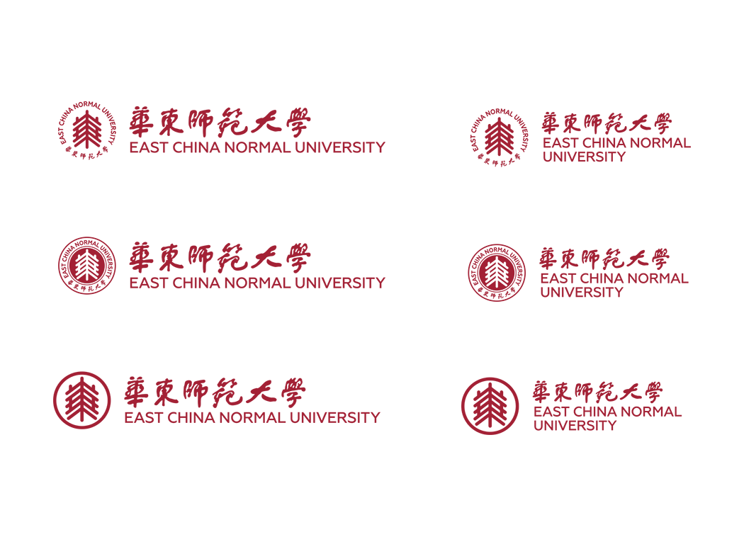 华东师范大学校徽logo免抠PNG(白色版和彩色版)ai,SVG矢量素材