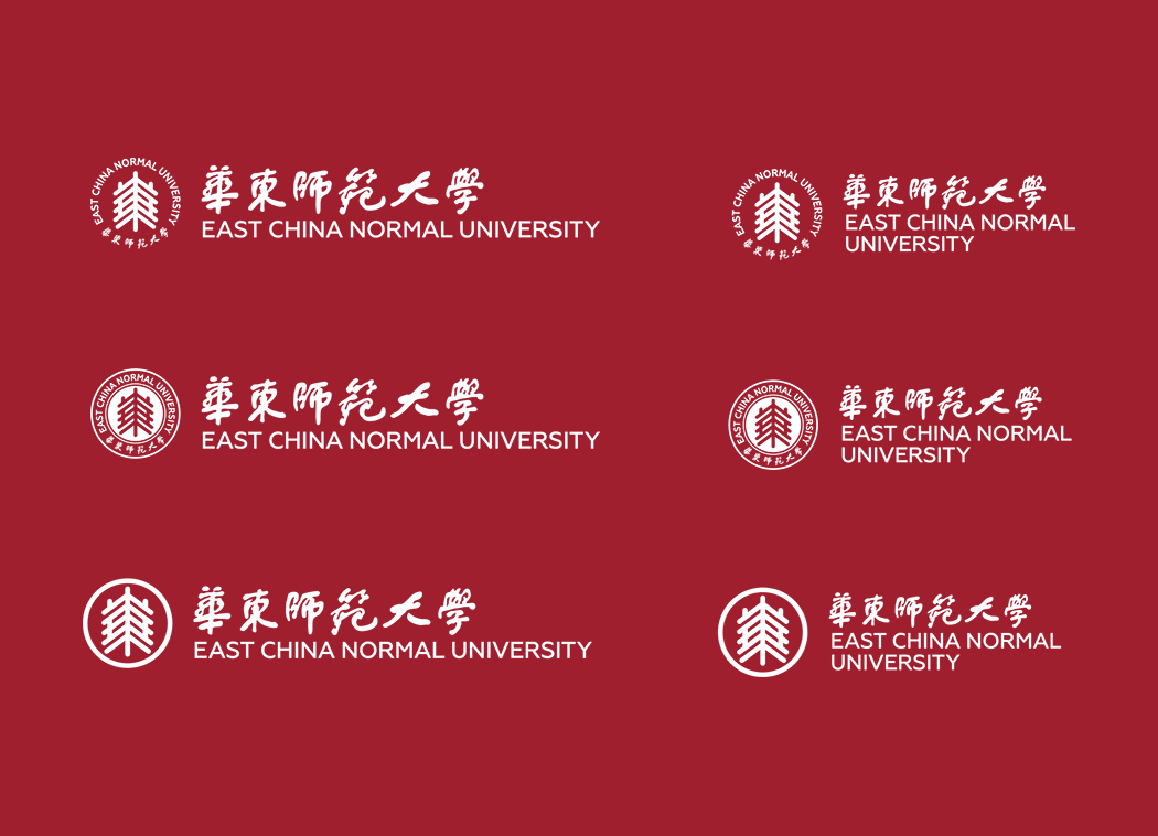 华东师范大学校徽logo免抠PNG(白色版和彩色版)ai,SVG矢量素材