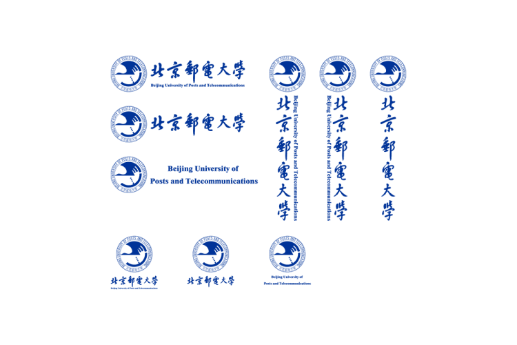 北京邮电大学校徽logo免抠PNG(白色版和彩色版)ai,SVG矢量素材
