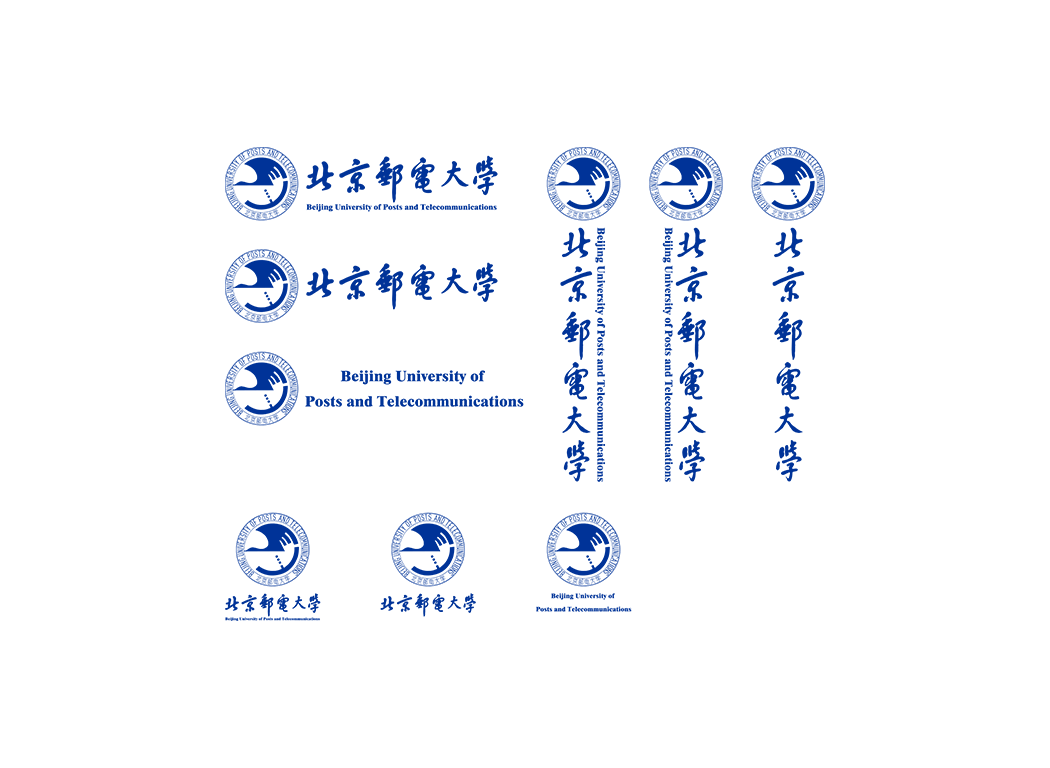 北京邮电大学校徽logo免抠PNG(白色版和彩色版)ai,SVG矢量素材