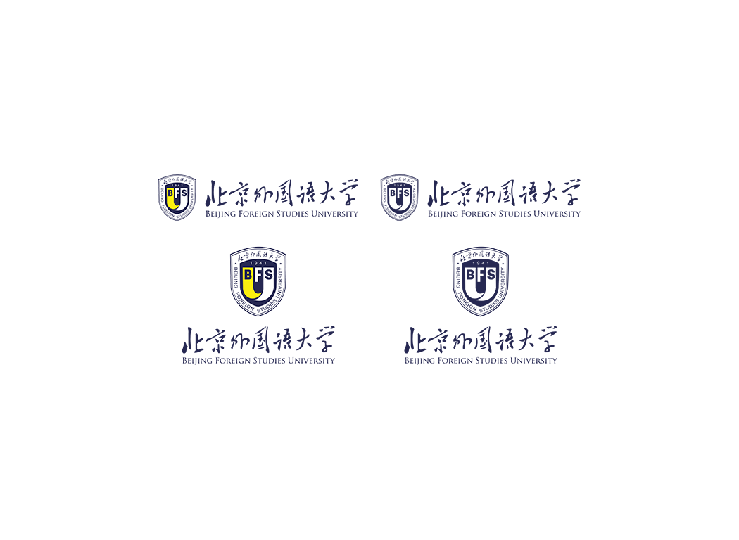 北京外国语大学校徽logo免抠PNG(白色版和彩色版)ai,SVG矢量素材