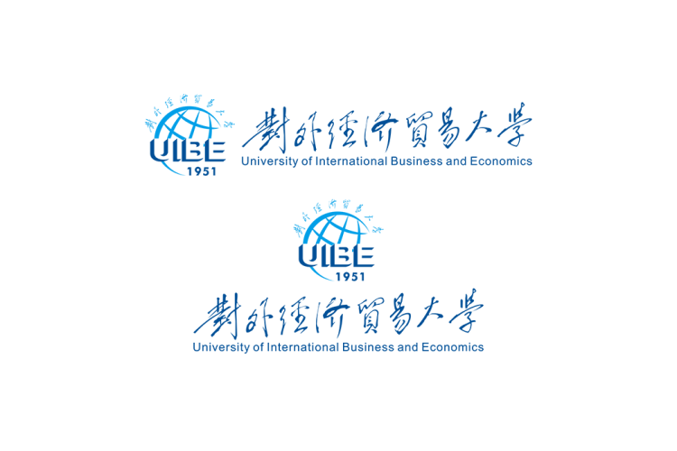 对外经济贸易大学校徽logo免抠PNG(白色版和彩色版)ai,SVG矢量素材