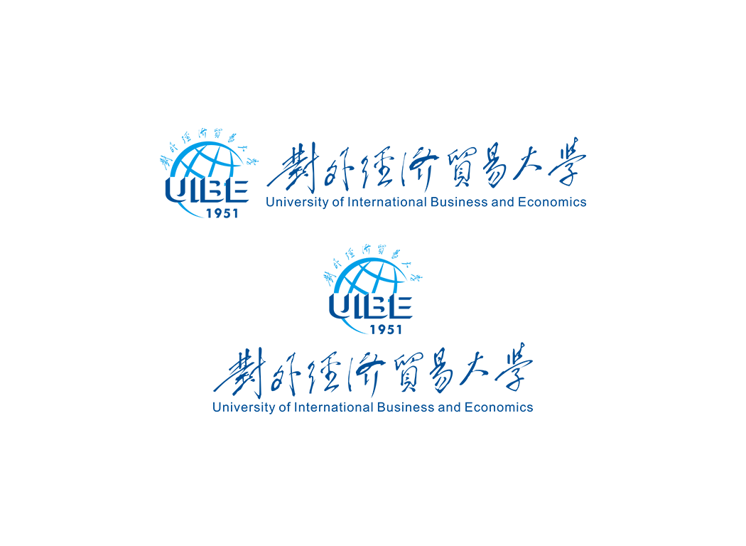 对外经济贸易大学校徽logo免抠PNG(白色版和彩色版)ai,SVG矢量素材