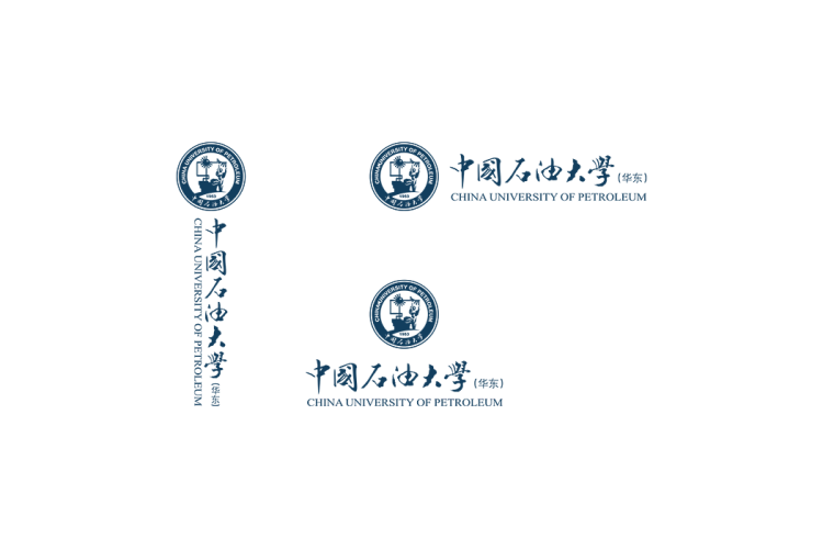 中国石油大学(华东)校徽logo免抠PNG(白色版和彩色版)ai,SVG矢量素材