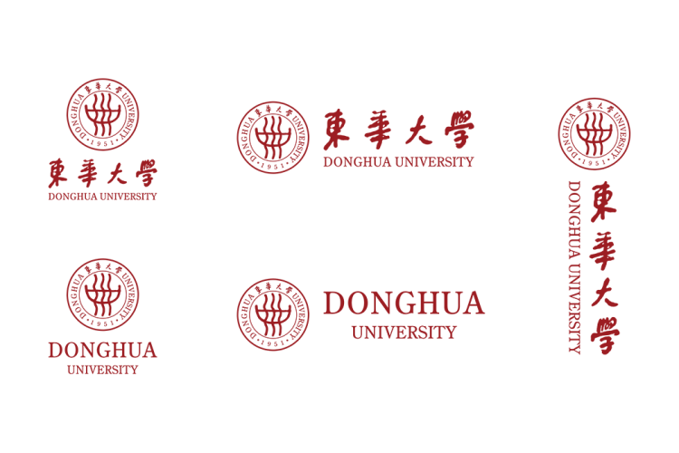 东华大学校徽logo免抠PNG(白色版和彩色版)ai,SVG矢量素材
