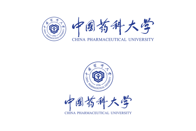 中国药科大学校徽logo免抠PNG(白色版和彩色版)ai,SVG矢量素材