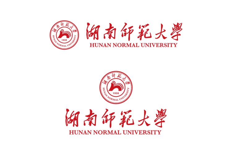 湖南师范大学校徽logo免抠PNG(白色版和彩色版)ai,SVG矢量素材