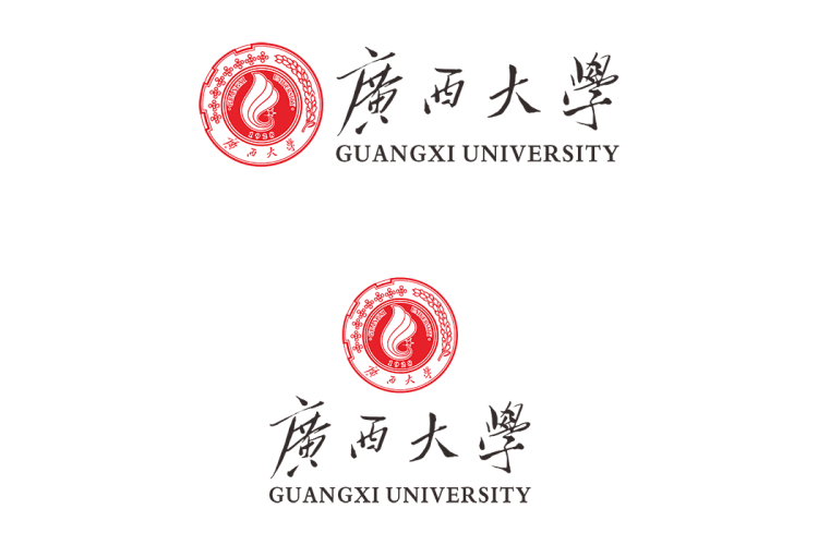 广西大学校徽logo免抠PNG(白色版和彩色版)ai,SVG矢量素材