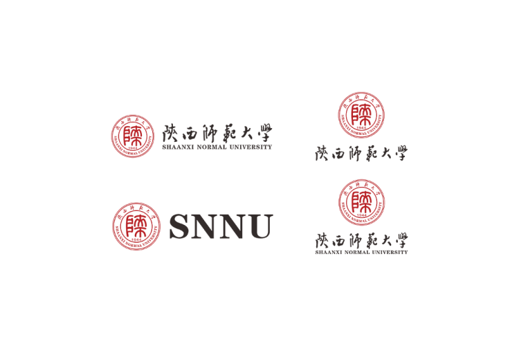陕西师范大学校徽logo免抠PNG(白色版和彩色版)ai,SVG矢量素材