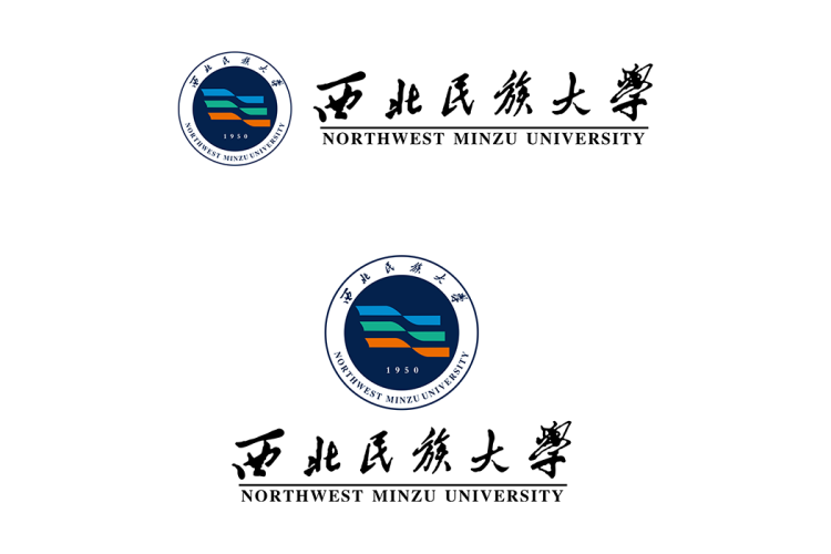 西北民族大学校徽logo免抠PNG(白色版和彩色版)ai,SVG矢量素材