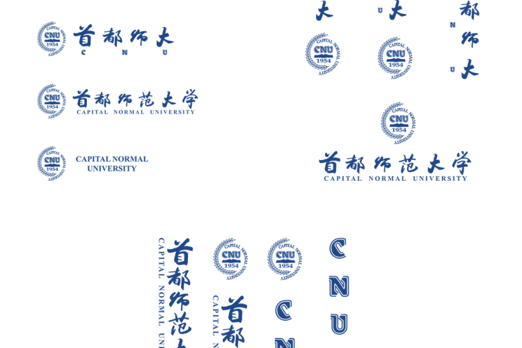首都师范大学校徽logo免抠PNG(白色版和彩色版)ai,SVG矢量素材
