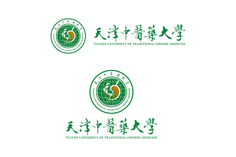 天津中医药大学校徽logo免抠PNG(白色版和彩色版)ai,SVG矢量素材