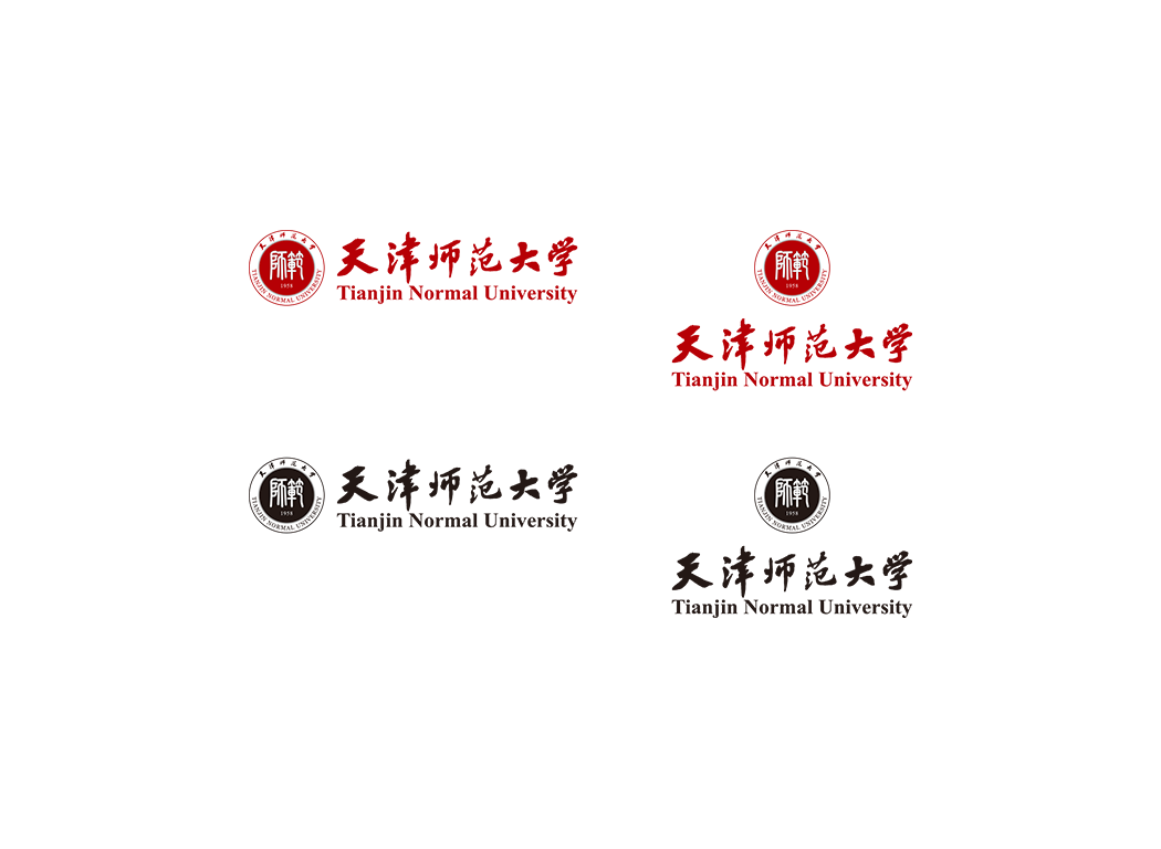 天津师范大学校徽logo免抠PNG(白色版和彩色版)ai,SVG矢量素材