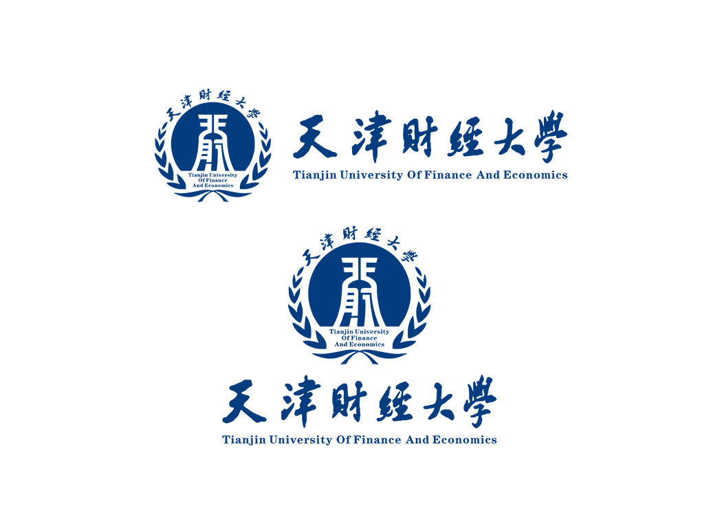 天津财经大学校徽logo免抠PNG(白色版和彩色版)ai,SVG矢量素材