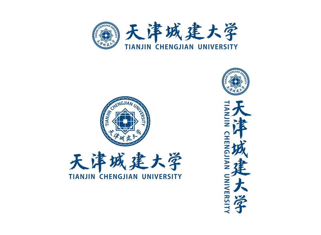 天津城建大学校徽logo免抠PNG(白色版和彩色版)ai,SVG矢量素材