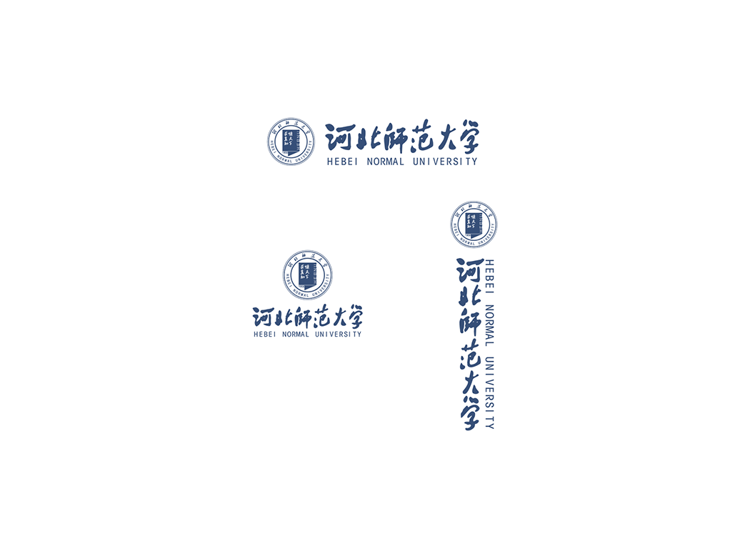 河北师范大学校徽logo免抠PNG(白色版和彩色版)ai矢量素材