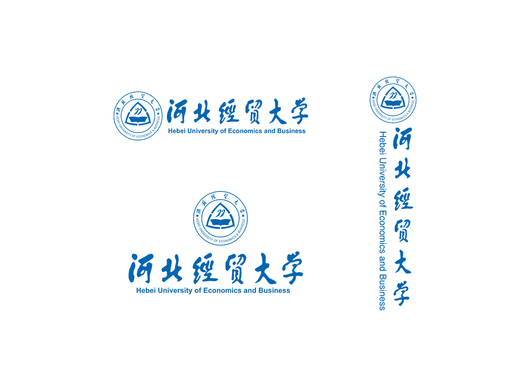 河北经贸大学校徽logo免抠PNG(白色版和彩色版)ai矢量素材
