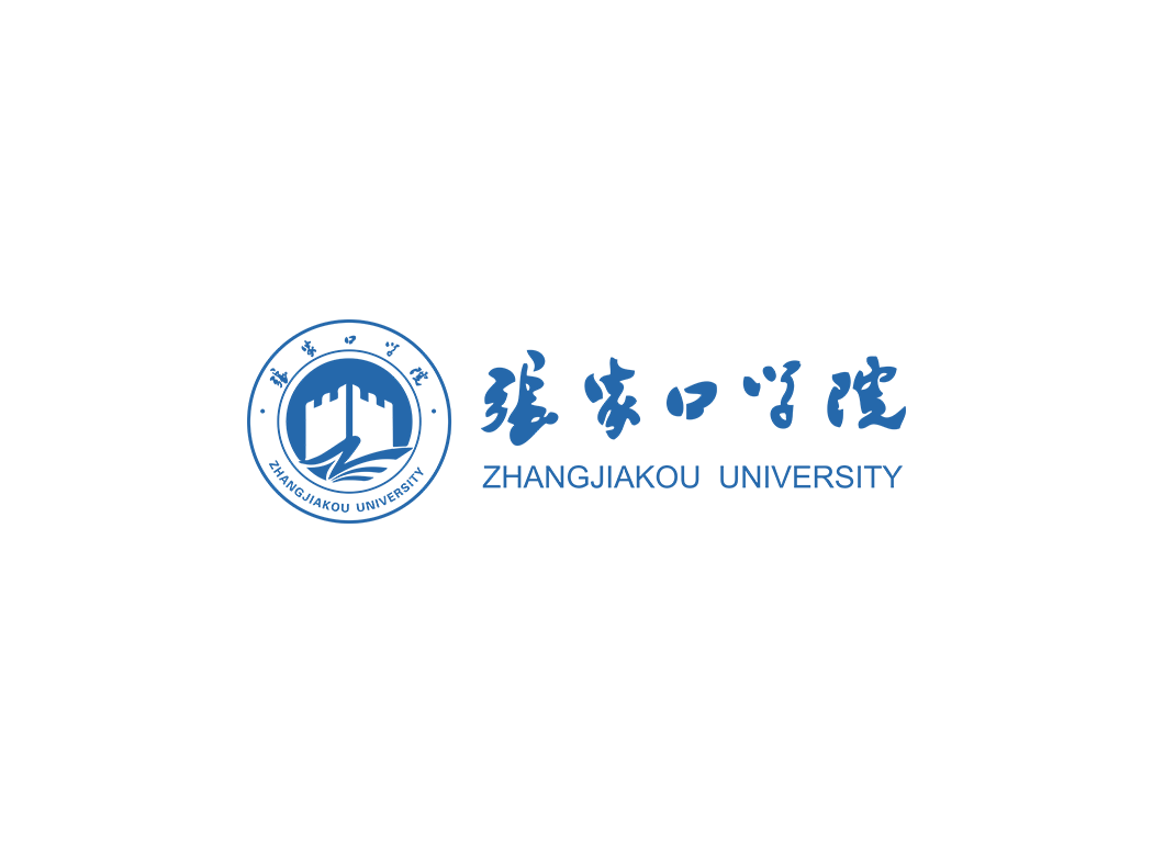 张家口学院校徽logo免抠PNG(白色版和彩色版)ai矢量素材