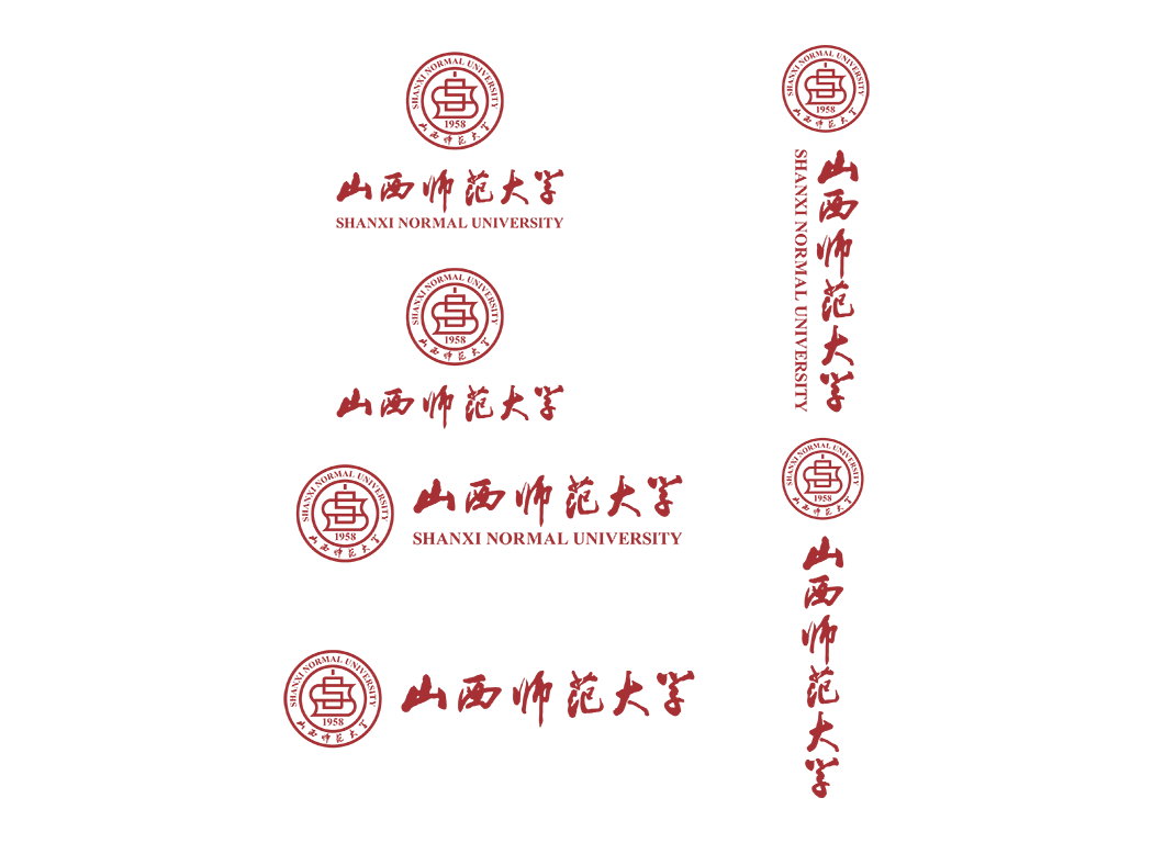 山西师范大学校徽logo免抠PNG(白色版和彩色版)ai矢量素材