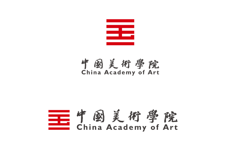 中国美术学院校徽logo免抠PNG(白色版和彩色版)ai矢量素材