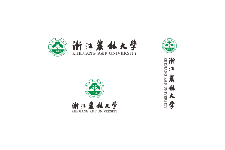 浙江农林大学校徽logo免抠PNG(白色版和彩色版)ai矢量素材