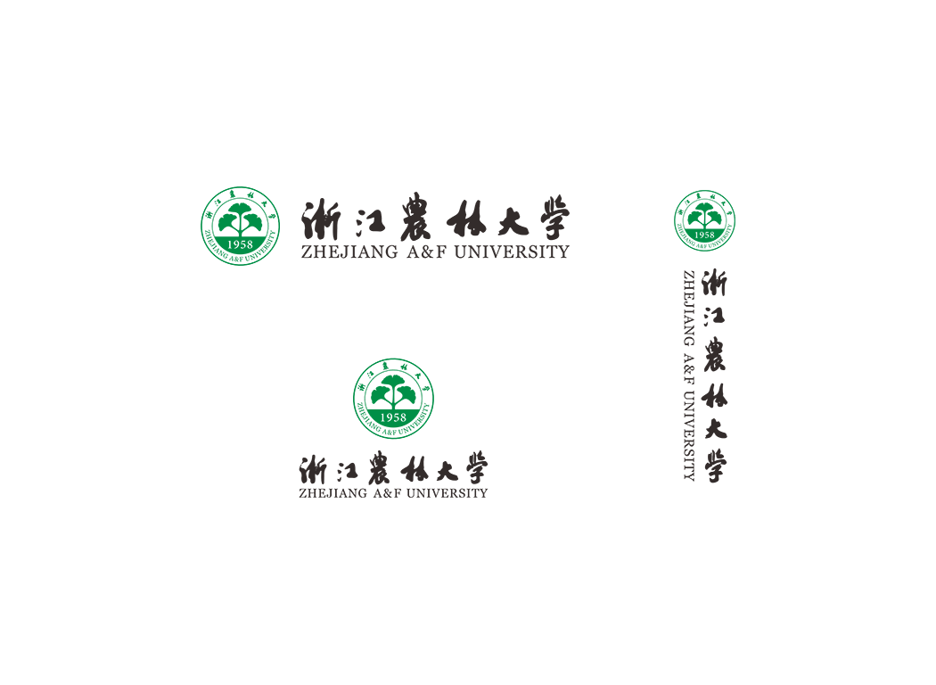 浙江农林大学校徽logo免抠PNG(白色版和彩色版)ai矢量素材