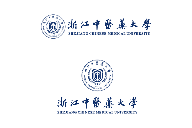 浙江中医药大学校徽logo免抠PNG(白色版和彩色版)ai矢量素材
