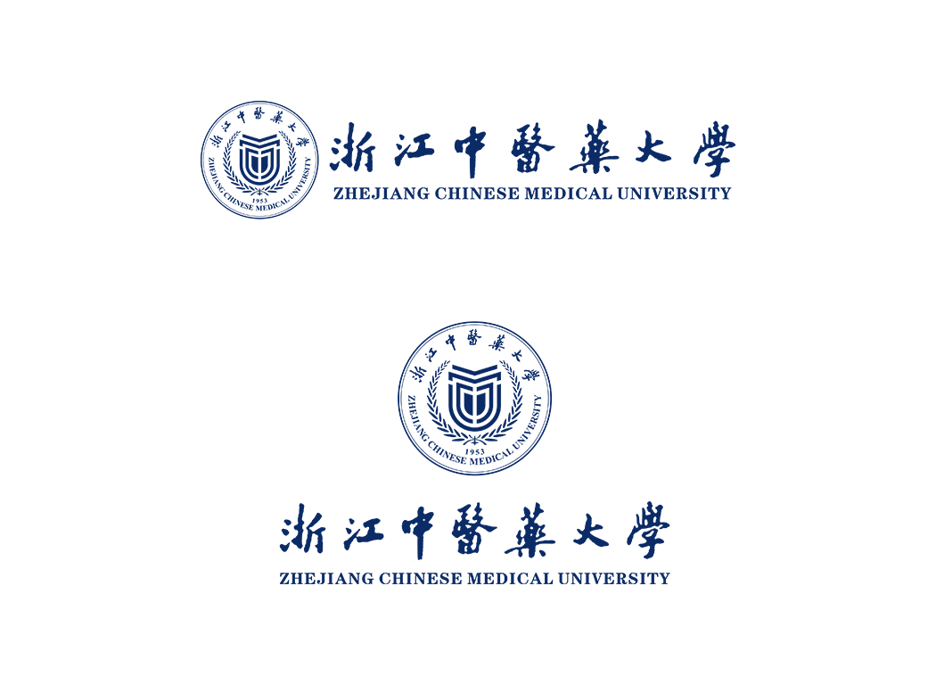 浙江中医药大学校徽logo免抠PNG(白色版和彩色版)ai矢量素材