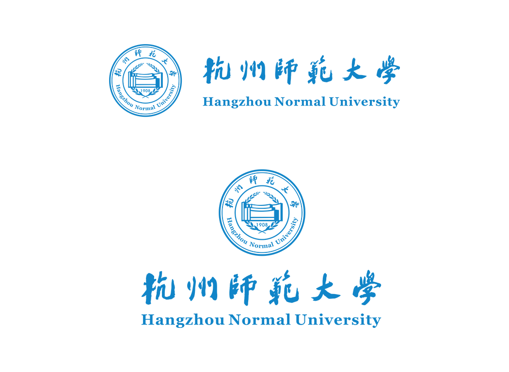 杭州师范大学校徽logo免抠PNG(白色版和彩色版)ai矢量素材