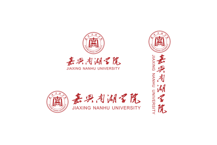 嘉兴南湖学院校徽logo免抠PNG(白色版和彩色版)ai矢量素材