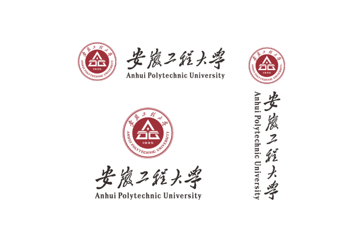 安徽工程大学校徽logo免抠PNG(白色版和彩色版)ai矢量素材