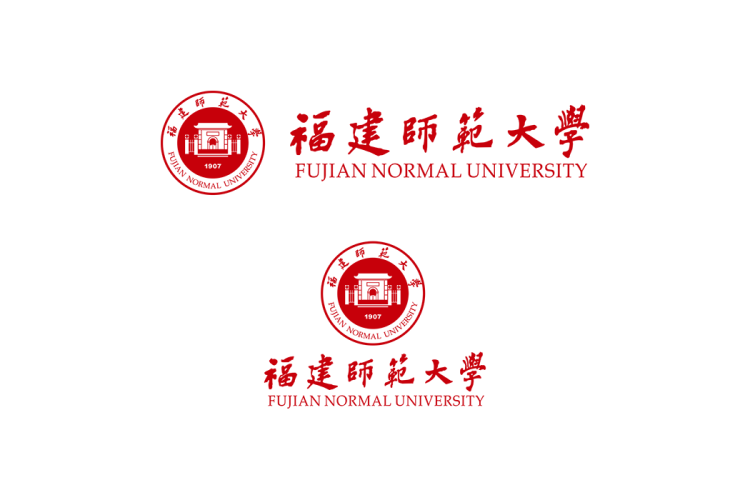 福建师范大学校徽logo免抠PNG(白色版和彩色版)ai,SVG矢量素材