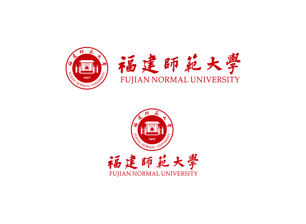 福建师范大学校徽logo免抠PNG(白色版和彩色版)ai,SVG矢量素材