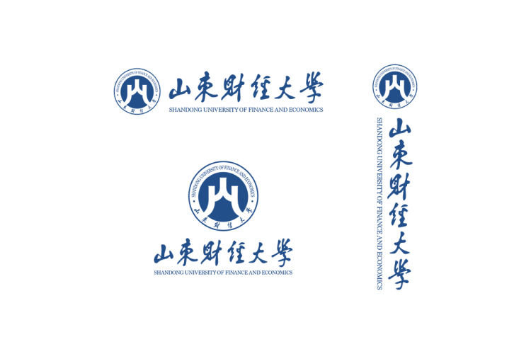 山东财经大学校徽logo免抠PNG(白色版和彩色版)ai,SVG矢量素材