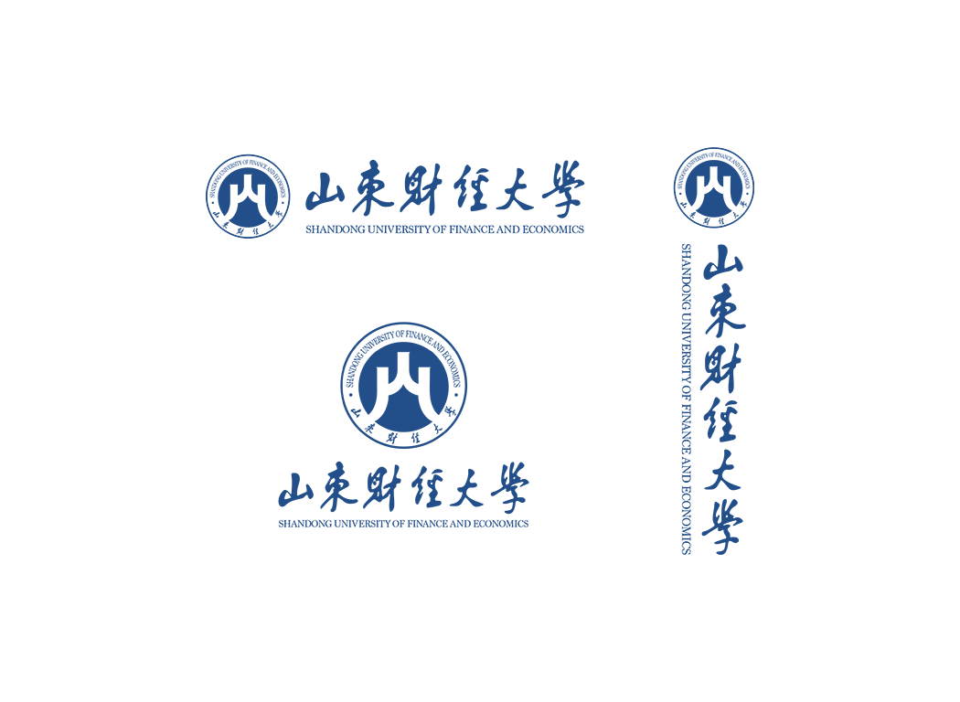 山东财经大学校徽logo免抠PNG(白色版和彩色版)ai,SVG矢量素材