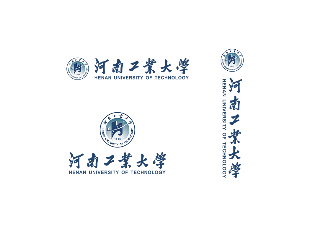 河南工业大学校徽logo免抠PNG(白色版和彩色版)ai,SVG矢量素材