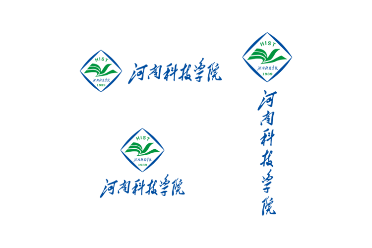 河南科技学院校徽logo免抠PNG(白色版和彩色版)ai,SVG矢量素材