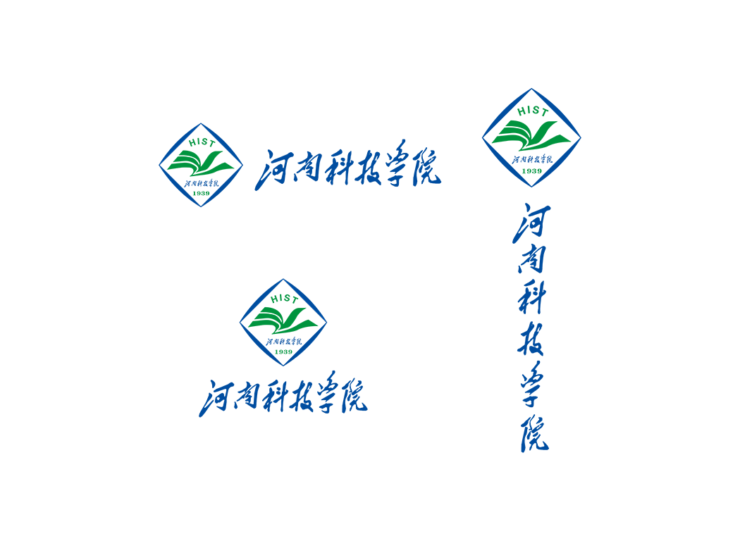 河南科技学院校徽logo免抠PNG(白色版和彩色版)ai,SVG矢量素材