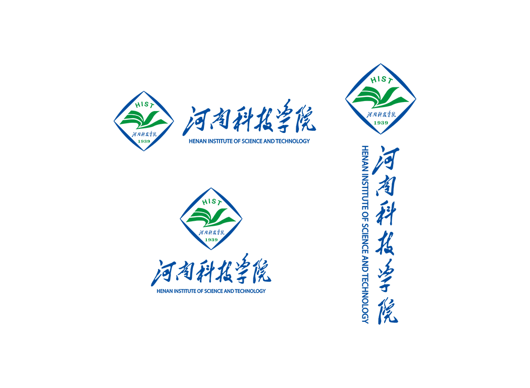 河南科技学院校徽logo免抠PNG(白色版和彩色版)ai,SVG矢量素材
