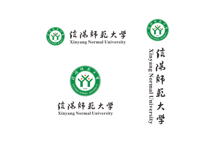 信阳师范大学校徽logo免抠PNG(白色版和彩色版)ai,SVG矢量素材