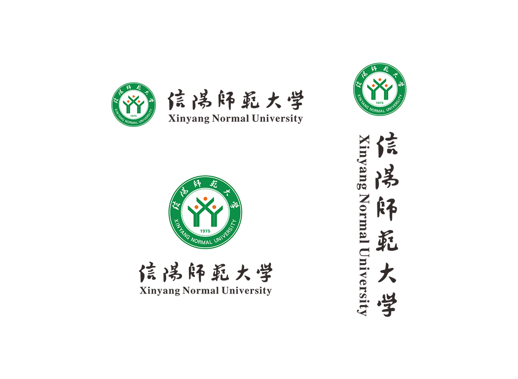 信阳师范大学校徽logo免抠PNG(白色版和彩色版)ai,SVG矢量素材