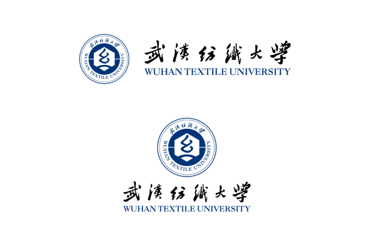 武汉纺织大学校徽logo免抠PNG(白色版和彩色版)ai,SVG矢量素材