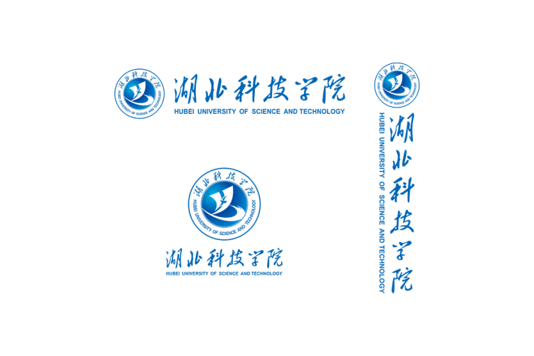 湖北科技学院校徽logo免抠PNG(白色版和彩色版)ai,SVG矢量素材