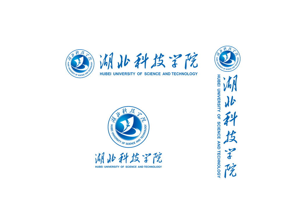 湖北科技学院校徽logo免抠PNG(白色版和彩色版)ai,SVG矢量素材